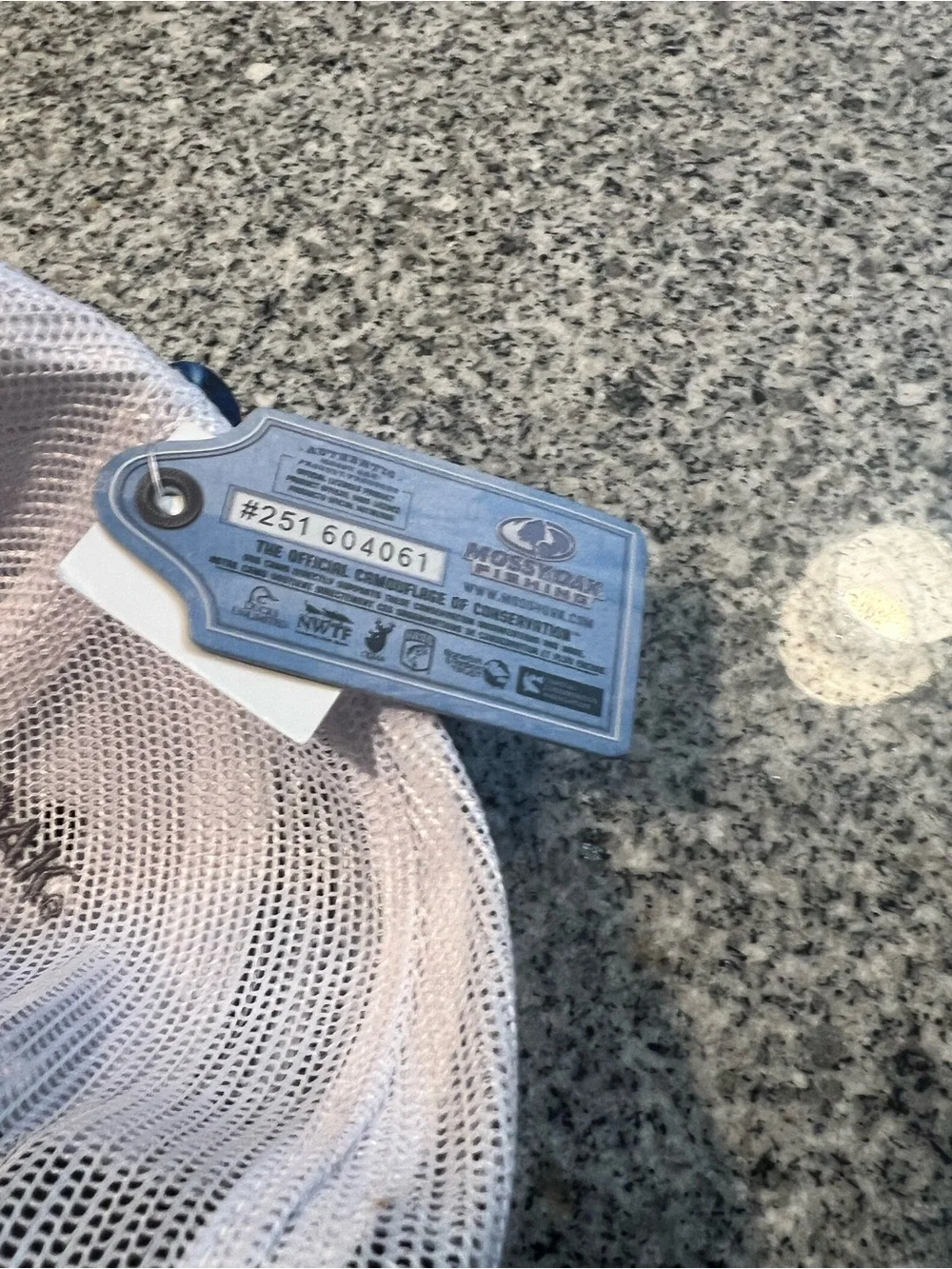 Mossy Oak Fishing Blue Tie-Dye and White Mesh Hat